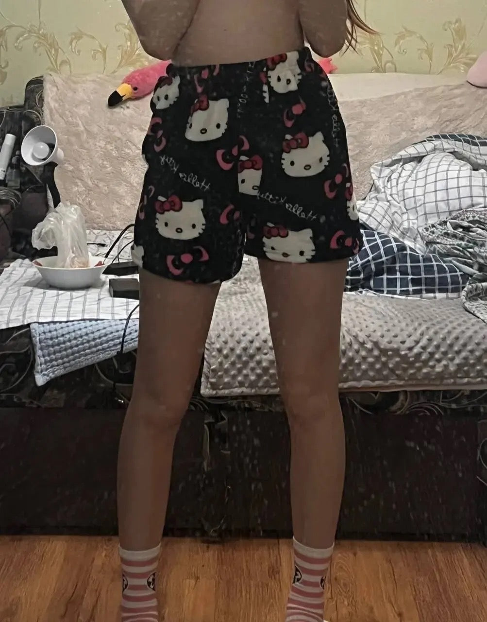 HK BLACK LOUNGE SHORTS
