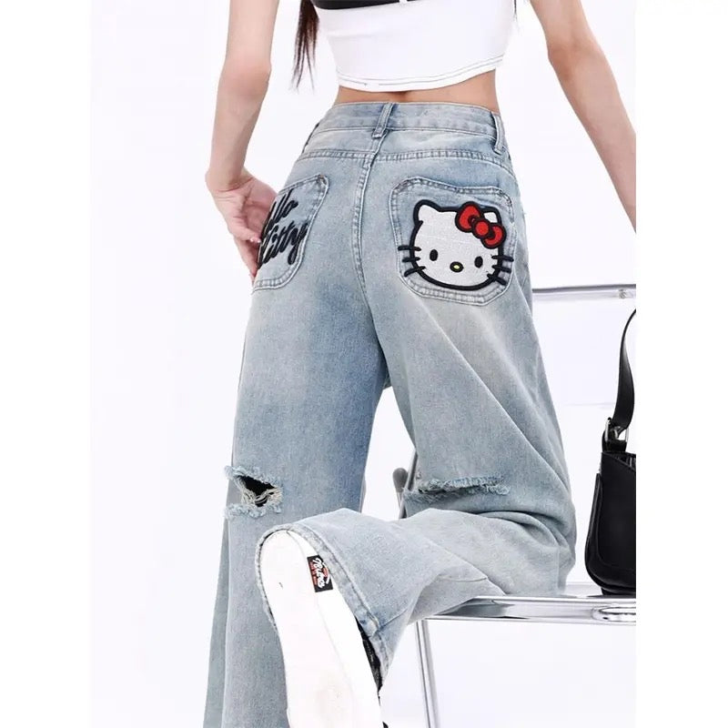 HK BLUE BAGGY JEANS