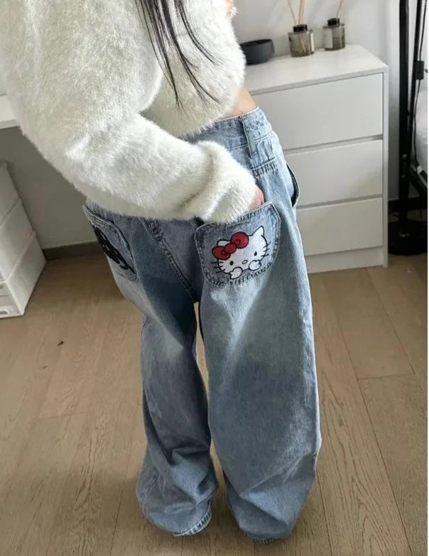 HK BACK POCKET PRINT JEANS