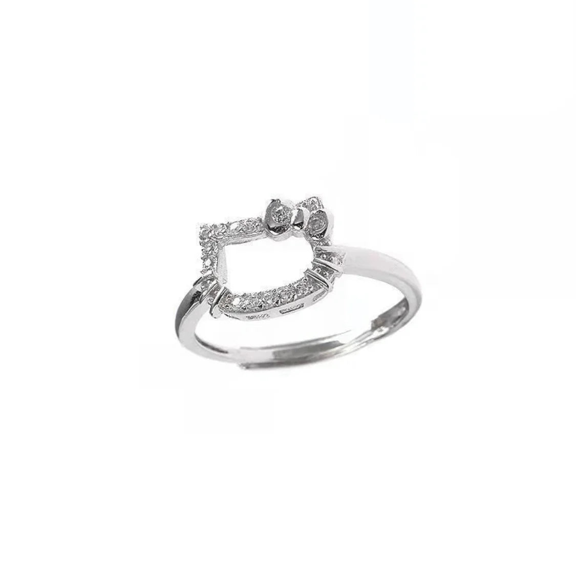 HK SILVER ADJUSTABLE RING GEMSTONE