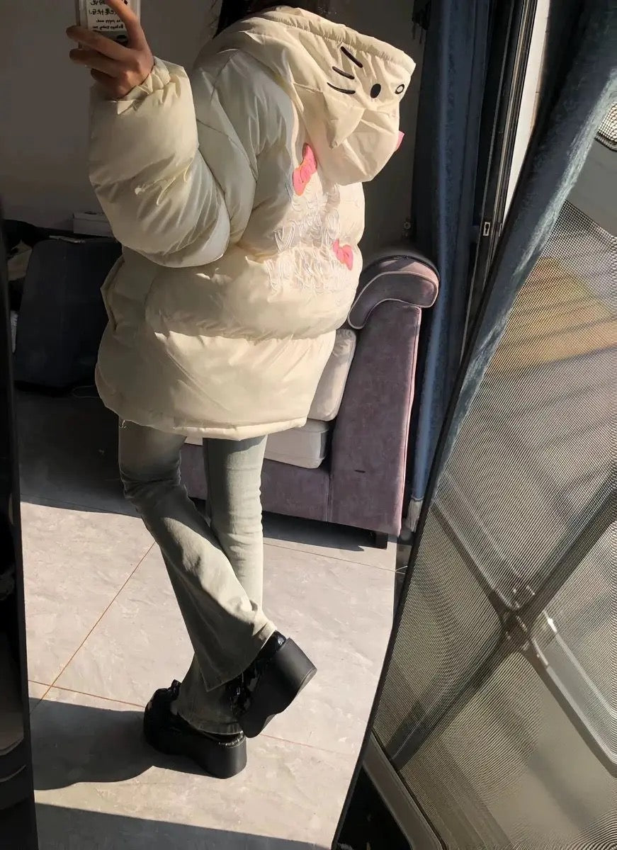 HK WHITE PUFFER COAT