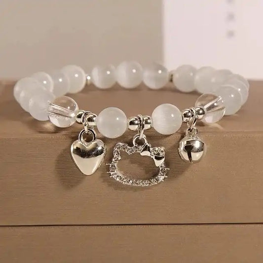 HK SILVER WHITE BEAD BRACELET