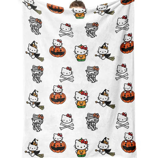 HK WHITE HALLOWEEN BLANKET
